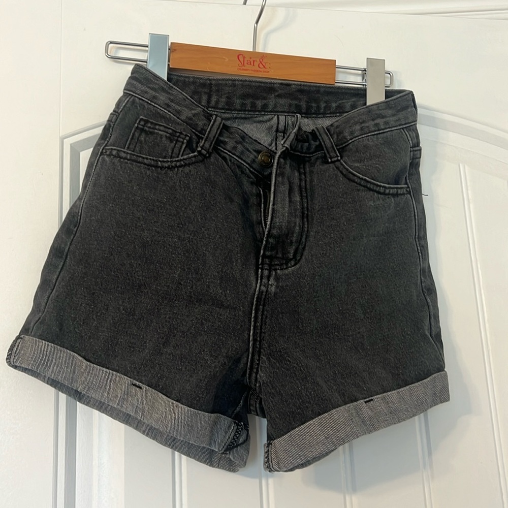 NEW black denim shorts